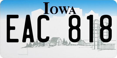 IA license plate EAC818