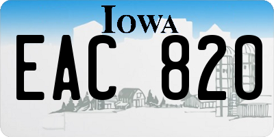 IA license plate EAC820