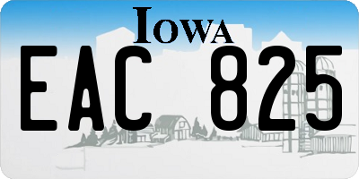 IA license plate EAC825