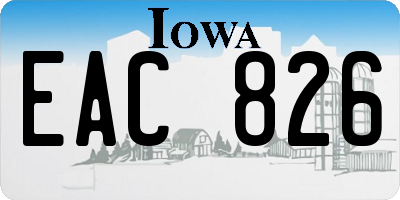 IA license plate EAC826