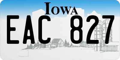 IA license plate EAC827