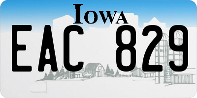 IA license plate EAC829