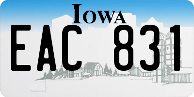 IA license plate EAC831