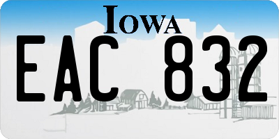 IA license plate EAC832