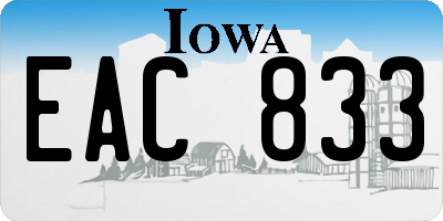 IA license plate EAC833