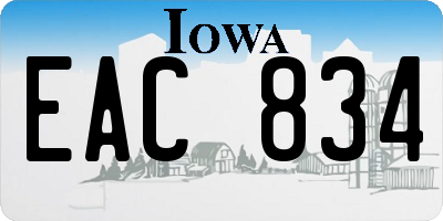 IA license plate EAC834