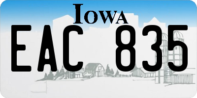 IA license plate EAC835