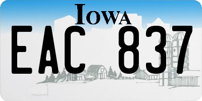 IA license plate EAC837