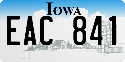 IA license plate EAC841