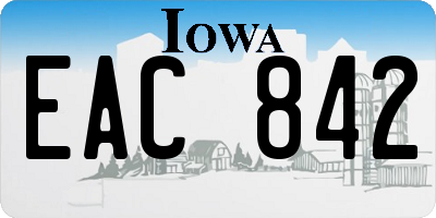 IA license plate EAC842