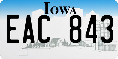 IA license plate EAC843