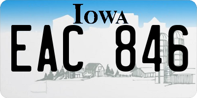 IA license plate EAC846