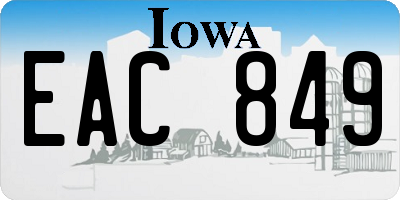 IA license plate EAC849