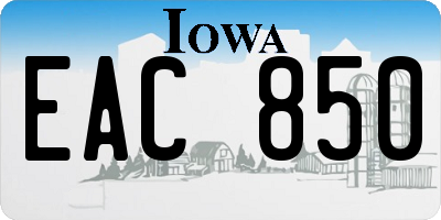 IA license plate EAC850