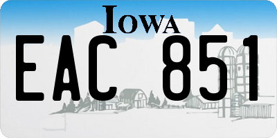 IA license plate EAC851