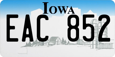 IA license plate EAC852