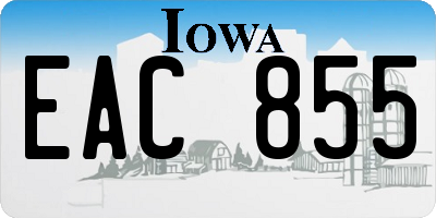 IA license plate EAC855