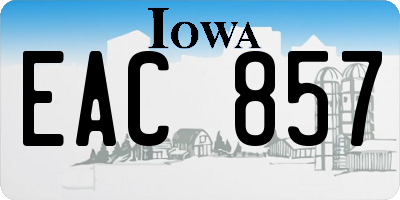 IA license plate EAC857