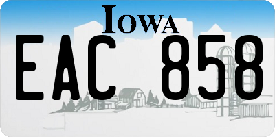 IA license plate EAC858