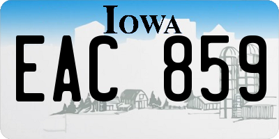 IA license plate EAC859