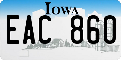 IA license plate EAC860