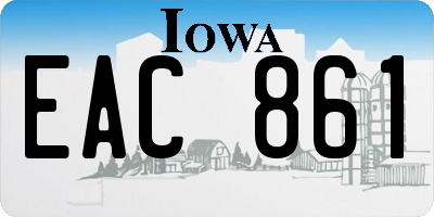 IA license plate EAC861