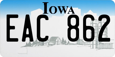 IA license plate EAC862