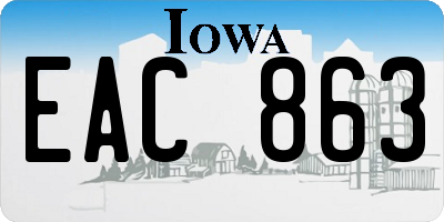 IA license plate EAC863