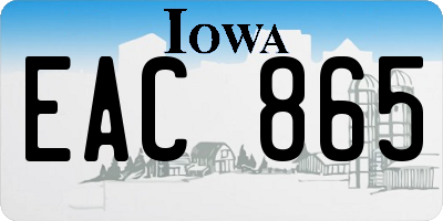 IA license plate EAC865