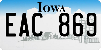 IA license plate EAC869