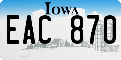 IA license plate EAC870