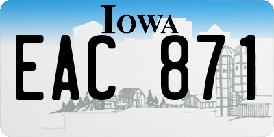 IA license plate EAC871