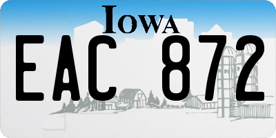 IA license plate EAC872