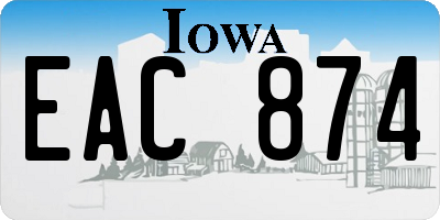 IA license plate EAC874