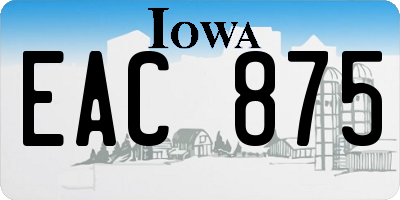 IA license plate EAC875