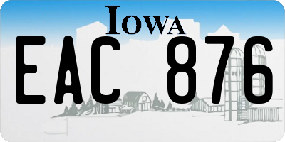 IA license plate EAC876