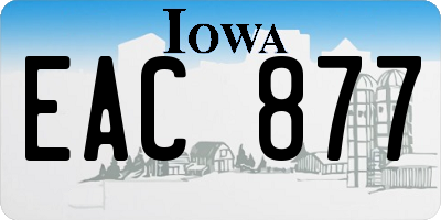 IA license plate EAC877