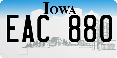 IA license plate EAC880