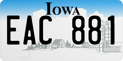 IA license plate EAC881