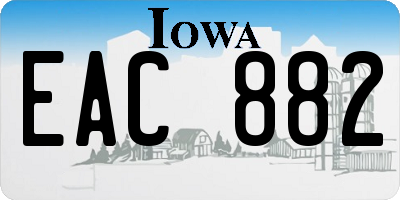 IA license plate EAC882