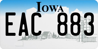 IA license plate EAC883