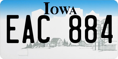 IA license plate EAC884