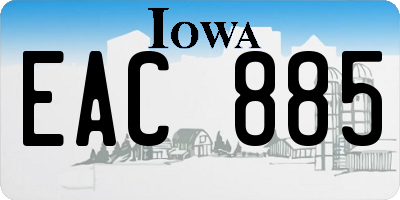 IA license plate EAC885