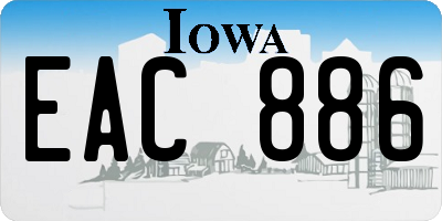 IA license plate EAC886