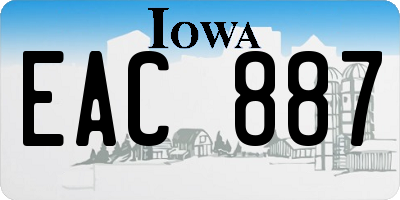 IA license plate EAC887