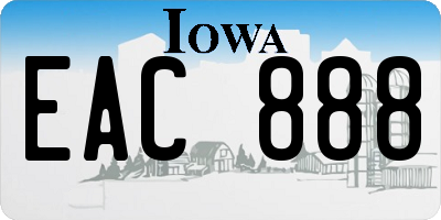 IA license plate EAC888