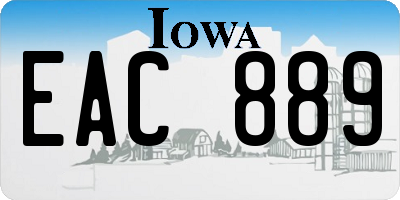 IA license plate EAC889