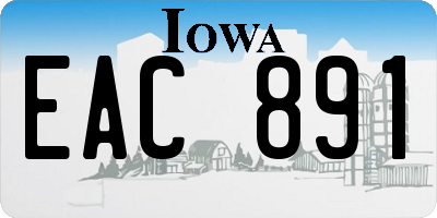 IA license plate EAC891