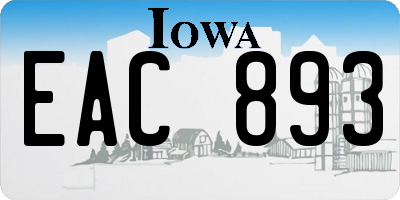 IA license plate EAC893