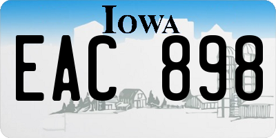 IA license plate EAC898